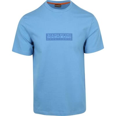 Napapijri T-shirt Logo Blauw - Maat XXL - Heren - Casual T-shirts