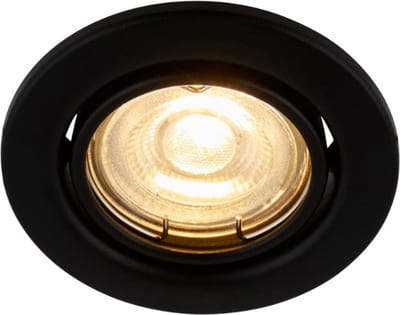 Inbouwspot kantelbaar zwart rond - Met GU10 Fitting