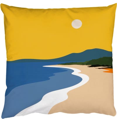 Sierkussens - Kussentjes Woonkamer - 50x50 cm - Kustlijn - Oranje lucht - Begroeiing