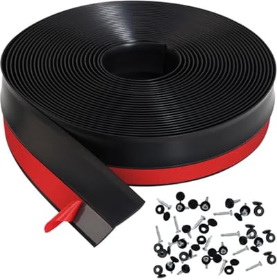 Universele Garagedeur Seal Strip - 10 m Waterdichte Zelfklevende Afdichting met Schroeven