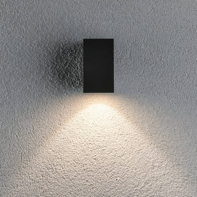 LED-wandlamp Flame IP44 hoekig 58x103 mm 3000K 3,8W 320lm 230V 75° Antraciet Aluminium
