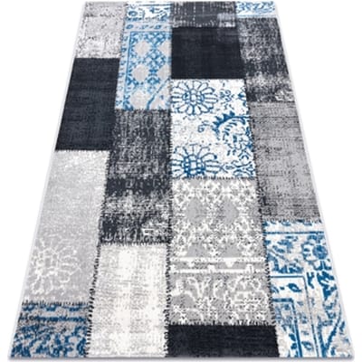 Kleden Rugsx Tapijt Vintage 22218053 grijskleuring / blauw patc 133x190 cm