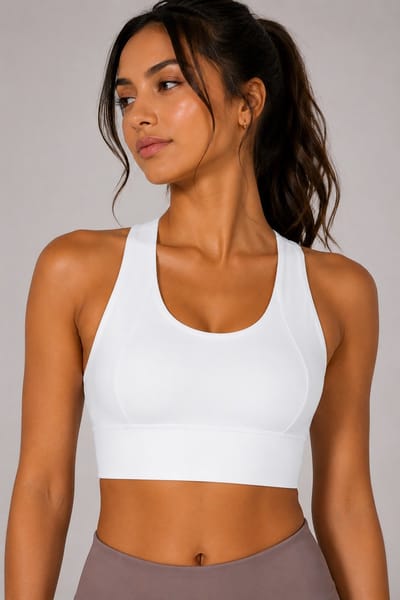 SparkNine Coreshield sportbeha - met ingebouwde pads - S - wit - push-up sport-bh - high impact ondersteuning - push-up - ademend
