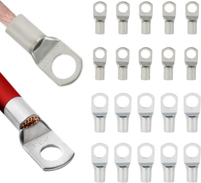 Kabelschoenen Koper - Ringklemmen Connectoren - Elektrische Verbindingen - Verdikt Ontwerp - 20 Stuks - Zilverkleurig