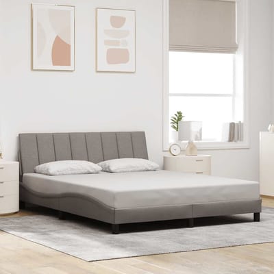 vidaXL - Bedframe - zonder - matras - "Hanko" - stof - taupe - 160x200 - cm