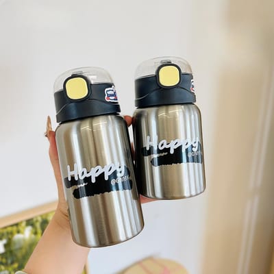 Nieuwe Thermosbeker met Hoge Uitstraling Simpele Roestvrijstalen Beker met Rietje Ins Feng Shui Beker Studenten Draagbeker 350ml