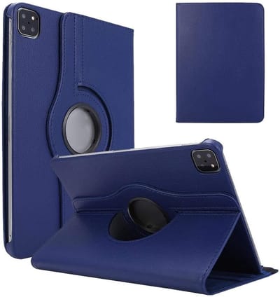 Book Cover Geschikt voor: Apple iPad Pro 11 Inch (2024) Draaibaar Hoesje - Multi stand Case - Donkerblauw