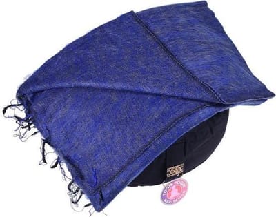Meditatie omslagdoek effen donkerblauw