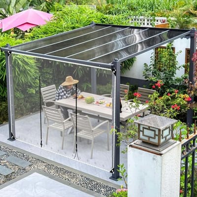 Waterdicht Transparant Zijpaneel met Rits voor Pergola en Tuinhuisje
