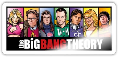 The Big Bang Theory Stripfiguren Comic Characters Sticker maat S (10 x 10 cm)