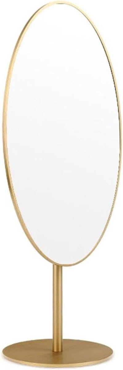 Tafelmodel Spiegel - Make-up Spiegel - Make-up Aanbrengen - Verstelbare Hoek - 18x13x41cm - Goudkleurig
