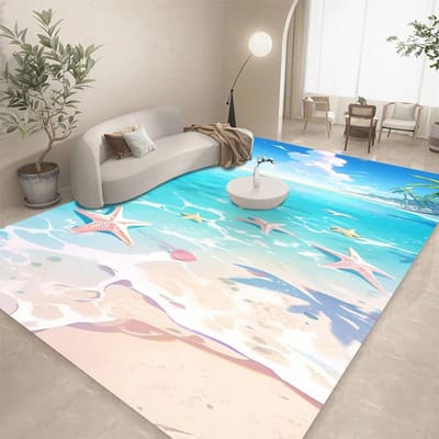 3D Oceaan Zeewater Strand Water Vloerkleed, Tapijt voor Woonkamer Slaapkamer Bank Deurmat Decor, Kind Spelen Kruipen Antislip Vloermat 50X80CM