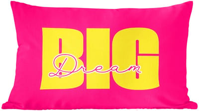 Sierkussens - Kussentjes Woonkamer - 60x40 cm - Dream big - Roze - Geel - Minimalistisch