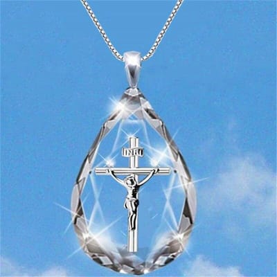 Ketting met hanger Jezus in kristal