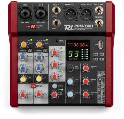 Power Dynamics PDM-Y401 mixer - 4 kanaals mengpaneel met Bluetooth