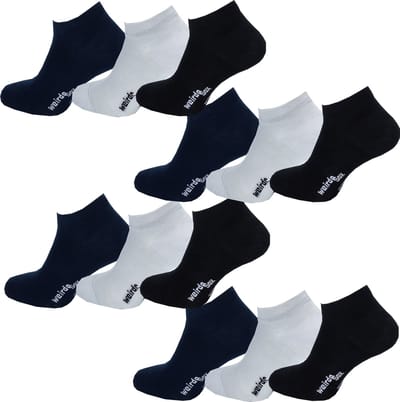WeirdoSox Bamboe Sokken 12 paar - Enkelsokken Heren & Dames - Grijs, Blauw, Zwart - Maat 35-40 - Naadloos | Vochtregulerend | Anti-bacterieel