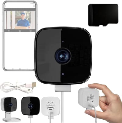 Beveiligingscamera Raam - Binnen Camera - Huisbewaking Thuis - Kleur Nachtzicht - 3 MP 2K Resolutie - Wit