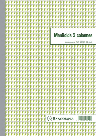 Exacompta 5x Doorschrijfpapier 3 kolommen 29,7x21cm 50 zelfkopiërend papier dupli - - 13510E