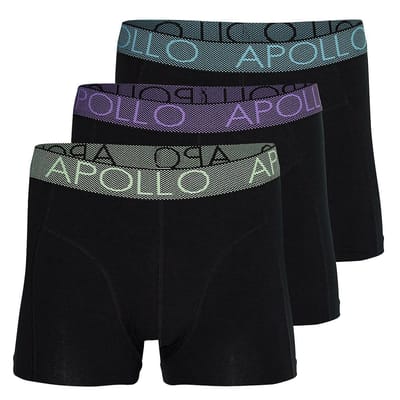 Apollo - Boxershort heren - Zwart - Maat L - Heren boxershort - Boxershort multipack - Heren boxershort pack - Ondergoed Heren - 3-Pack