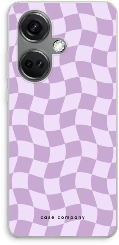 Case Company® - Hoesje geschikt voor OnePlus Nord CE 3 hoesje - Grid Paars - Soft Cover Telefoonhoesje - Bescherming aan alle Kanten en Schermrand