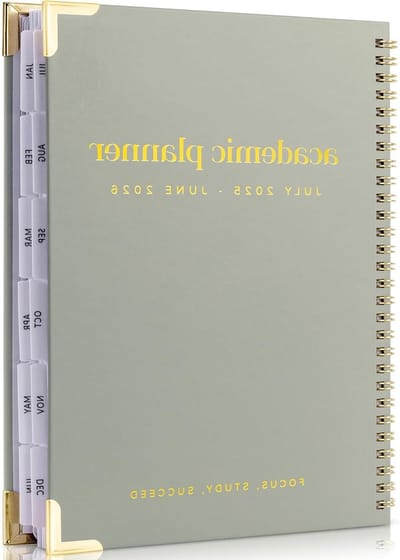 Academische esthetische planner 2025-2026, een prachtige dagplanner van 17,8 x 25,4 cm voor vrouwen of mannen met wekelijkse en maandelijkse velden, voor het schooljaar 25-26, moderne kalender, de