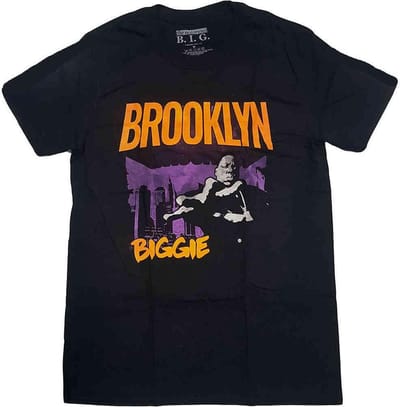 Biggie Smalls - Brooklyn Orange Heren T-shirt - S - Zwart