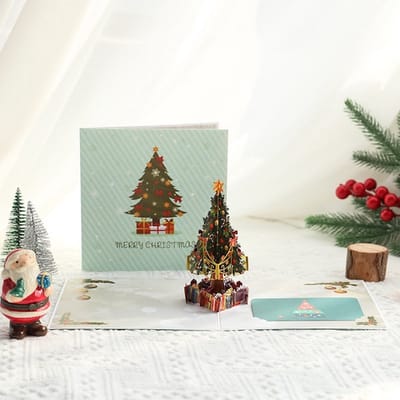 3D Kerstboom kaart - Kerstkaart