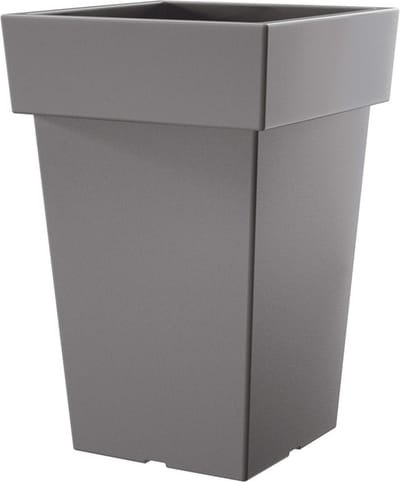 Prosperplast Kunststof plantenpot/bloempot Square - 19 x 29 cm - lichtgrijs - kunststof - 7 liter binnen/buiten