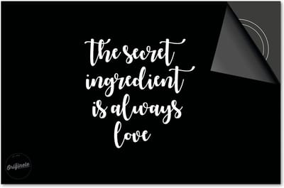Inductie beschermer 60x60 - afdekplaat inductie mat - Dietrix Kookplaat beschermer - Exclusief - Quotes - The Secret Ingredient is Always Love Zwart