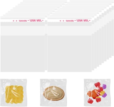 Transparante Resealable Cellofaanzakjes voor Snoep, Cookies, Sieraden en Cadeaus - 100 Stuks (7x7cm)