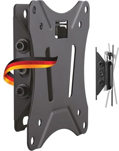 SCHWAIGER -9352- TV muurbeugel | kantelbaar | 33-74 cm | 13-29 inch | beugel voor LED 4K OLED | max. belasting 25 kg | wandafstand tot 1,25 cm | max. VESA standaard 100x100 | zwart