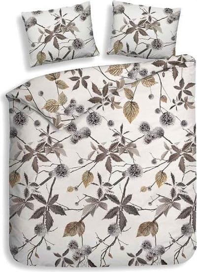 Heckett & Lane Abigail - Flanel - Dekbedovertrek - Tweepersoons - 200x200/220 cm + 2 kussenslopen 60x70 cm - Leaf Brown