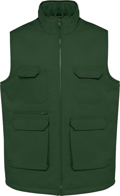 WK. Designed To Work Gewatteerd unisex gilet in polykatoen met veel zakken WK607 - Forest Green - 3XL