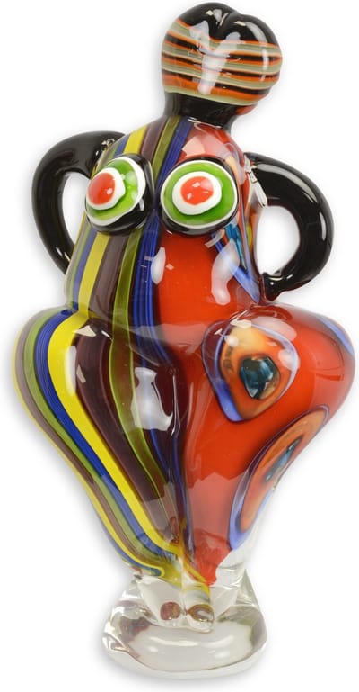 een murano stijl glas figuur van een vrouwelijke danseres 32,7 cm hoog
