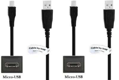 2 stuks OneOne 1,0m Micro USB kabel. Stevige laadkabel. Oplaadkabel snoer past op past op Bose QuietComfort 20 In-Ear, 20 Acoustic Noise Cancelling, 20i, 30 Wireless, 35 Wireless, 35 Wireless 2, SoundWear Companion