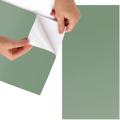 Tulup Meubelfolie - Gedempt groen Plakfolie Meubels - 65x130 cm - Groente Meubelfolie - Wrapfolie Keuken - Minimalist Meubelfolie - Decoratiefolie - Tafeldecoratie - Achtergronden en patronen