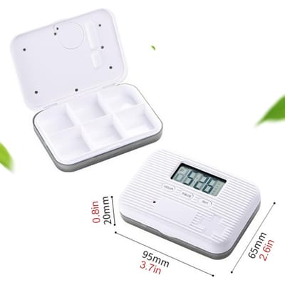 Pillendoos met Alarm Elektronische Pillenorganizer met LCD-scherm 6 Vakken Digitale Pil