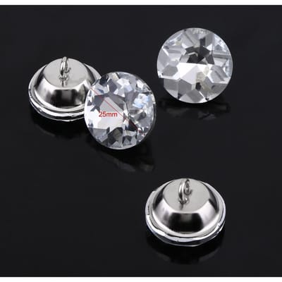 Round Rhinestones Crystal Buttons Sewing on Craft Decoration (25mm) 25mm