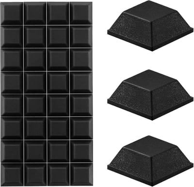 Rubberen Buffers - Anti-vibratiepads Voetjes - Apparatuur Stabiliseren - Zelfklevende Siliconen - 32 stuks - Zwart
