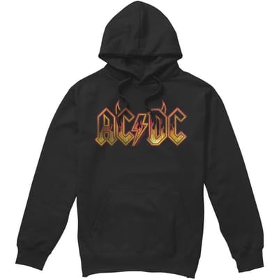 AC/DC Heren Fire Logo Hoodie (Zwart)