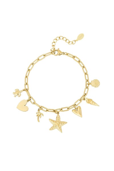 Goudlief bedelarmband beach girl - Roestvrij staal - Verkleurt niet