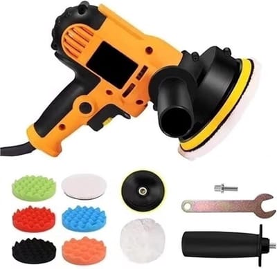 Elektrische Polijstmachine - Autopolijstmachine Schuurmachine - Auto Polijsten en Waxen - Verstelbare Snelheid Dubbel Werkend - 125 MM - XP3084