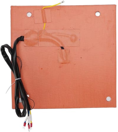 Siliconen Verwarmingspad - Flexibele Verwarmingsmat - 3D Printen - Snelle Warmteverdeling - 305x301 Mm - Zwart