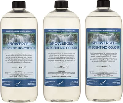 Douchegel No Scent, No Colour 1 liter - set van 3 stuks - Showergel