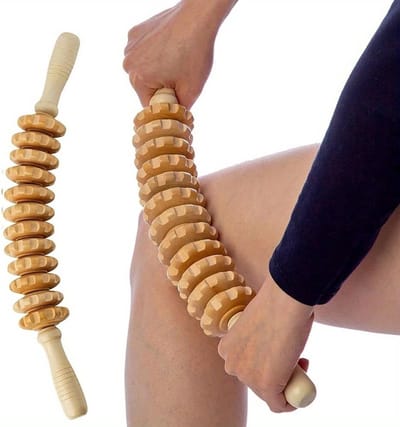 Massage Apparaat - Houten Massageroller voor Fascia - 43 cm - Lichaams- en Beenmassage - Triggerpoint Therapie - Natuurlijk