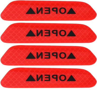 Reflecterende Waarschuwings Tape - 4 Stuks Zelfklevende Auto Deur Stickers voor Veiligheid en Zichtbaarheid (Fluorescent Rood)
