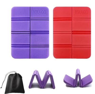 Dailygoody - Schuim Zitmat - Draagbaar Zitkussen - Opvouwbaar - Rood en Paars - Comfortabel Voor Buiten - Ideaal Voor Kamperen en Wandelen