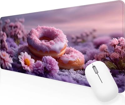 XXL Muismat - Bureauonderlegger - Gamen en Kantoor - Randnaden Waterdicht - 120x60cm - Bloem Brood