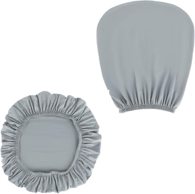 Wasbare lichtgrijze hoes voor kantoorstoelen, geschikt voor rugleuning en zitkussen, 38-48 cm, beschermt tegen vuil en slijtage