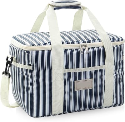 Grote geïsoleerde koeltas met verstelbare schouderriem, opvouwbaar en ideaal voor picknick, werk en onderweg, 9 l/15 l/29 l